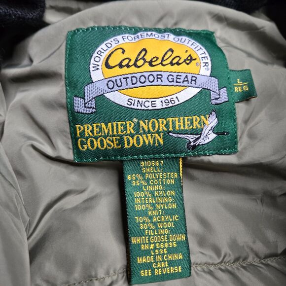 Cabela's Premier Northern Goose Down Parka Coat Jacket Mens Size Large Green C2 - Picture 10 of 15